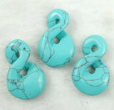 Gem Stone Quartz Turquoises Chalcedony Pendant 10Pcs