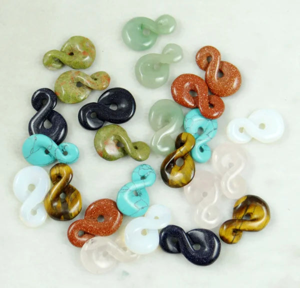 Gem Stone Quartz Turquoises Chalcedony Pendant 10Pcs