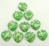 Gem Stone Quartz Crystal Heart Pendants DIY Necklace Accessories