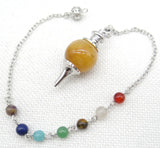 7 Chakra Reiki Healing Pendulum Pendant - Amethyst Quartz Crystal