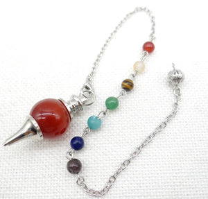 7 Chakra Reiki Healing Pendulum Pendant - Amethyst Quartz Crystal