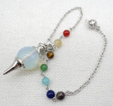 7 Chakra Reiki Healing Pendulum Pendant - Amethyst Quartz Crystal