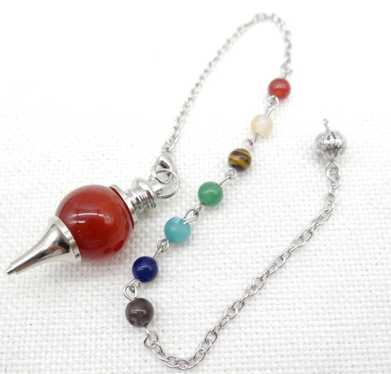 7 Chakra Reiki Healing Pendulum Pendant - Amethyst Quartz Crystal