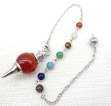 7 Chakra Reiki Healing Pendulum Pendant - Amethyst Quartz Crystal