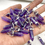 Gem Stone Quartz Crystal Pendulum Reiki Charm Pendants DIY Jewelry 24Pcs