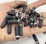 Gem Stone Quartz Crystal Pendulum Reiki Charm Pendants DIY Jewelry 24Pcs
