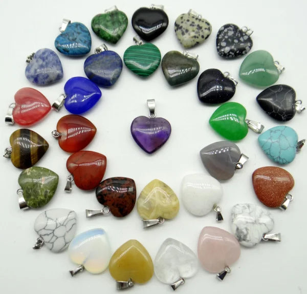 Quartz Crystal Aventurine Heart Pendants DIY Jewelry Making Necklace Accessories