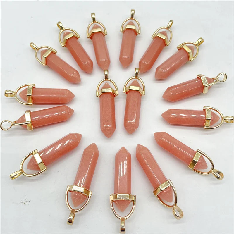 Quartz Multicolored Crystal Pendulum Pendants 24Pcs