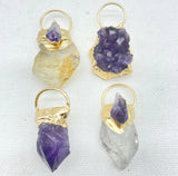 3Pcs Natural Gem Stone Irregular Shape Pendants for DIY Jewelry