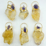 3Pcs Natural Gem Stone Irregular Shape Pendants for DIY Jewelry