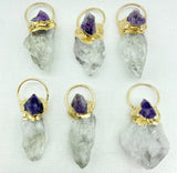 3Pcs Natural Gem Stone Irregular Shape Pendants for DIY Jewelry