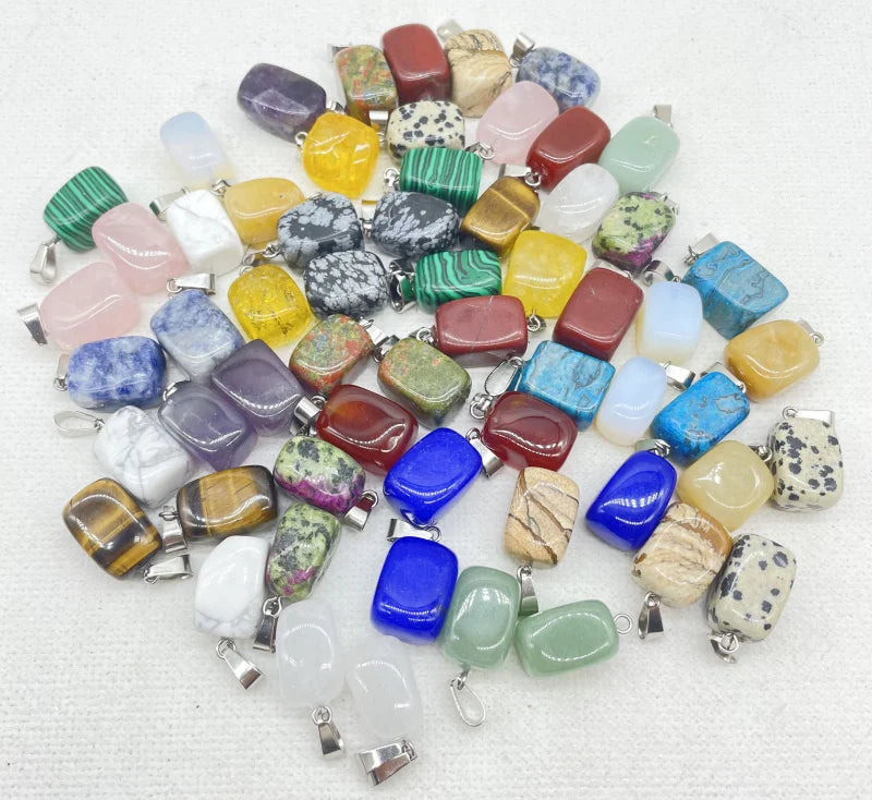 Irregular Shape Gem Stone Pendants 10Pcs