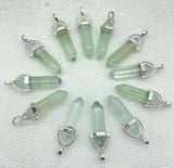 Gem Stone Quartz Crystal Fluorite Citrine Hexagonal Pendulum Reiki Pendants