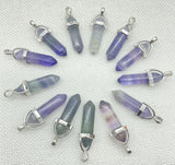 Gem Stone Quartz Crystal Fluorite Citrine Hexagonal Pendulum Reiki Pendants
