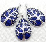 Tiger Eye Quartz Pendant Silver Tree Of Life Reiki Necklace