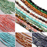 Tiger Eye Opal Beads Faceted Rice Shape Crystal Agates Loose Beads