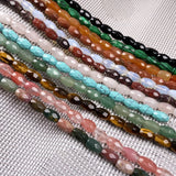 Tiger Eye Opal Beads Faceted Rice Shape Crystal Agates Loose Beads