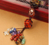 Turquoise Quartz Crystal Car Hanging Decoration Healing Reiki Tassel