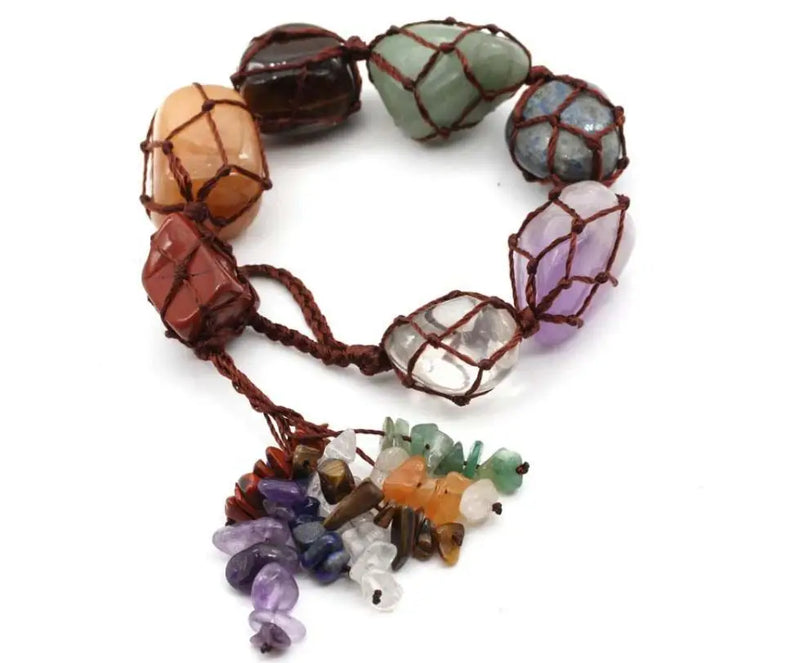 Turquoise Quartz Crystal Car Hanging Decoration Healing Reiki Tassel