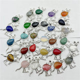Quartz Crystal Tiger Eye Kangaroo Silver Pendant 12 Pcs