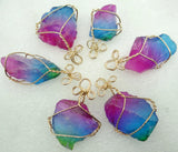 Yellow Crystal Fluorite Pendant - Reiki Healing Chakra Jewelry
