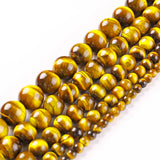 Yellow Tiger Eye Round Loose Beads 4-16MM for DIY Jewelry Making