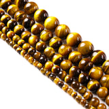 Yellow Tiger Eye Round Loose Beads 4-16MM for DIY Jewelry Making