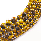 Yellow Tiger Eye Round Loose Beads 4-16MM for DIY Jewelry Making