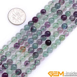 Fluorite Round Loose Beads 15in Strand 4-12mm