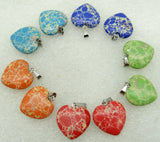 Gem Stone Quartz Crystal Tiger Eye Opal Heart Pendants