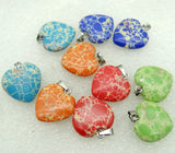 Gem Stone Quartz Crystal Tiger Eye Opal Heart Pendants