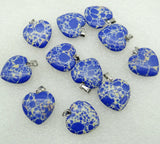Gem Stone Quartz Crystal Tiger Eye Opal Heart Pendants