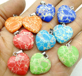Gem Stone Quartz Crystal Tiger Eye Opal Heart Pendants