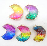 Gemstone Quartz Rainbow Crystal Pendants DIY Jewelry Making 6pcs