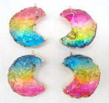 Gemstone Quartz Rainbow Crystal Pendants DIY Jewelry Making 6pcs