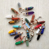 Green Aventurine Pendulum Pillar Pendants for Jewelry Making 24pcs/lot