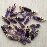 Green Aventurine Pendulum Pillar Pendants for Jewelry Making 24pcs/lot