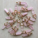 Green Aventurine Pendulum Pillar Pendants for Jewelry Making 24pcs/lot