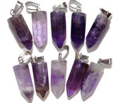 Gemstone Amethysts Rose Quartz Tiger Eye Chakra Pendant 12pc