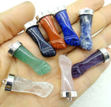 GemStone Quartz Crystal Carved Fist Pendant Reiki Jewelry 8Pcs