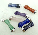 GemStone Quartz Crystal Carved Fist Pendant Reiki Jewelry 8Pcs