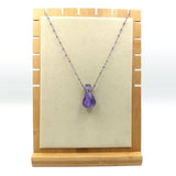 Gemstone Perfume Bottle Pendant Amazonite Amethysts Diffuser Crystal Vial