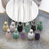 Natural Gems Perfume Bottle Pendant Necklace