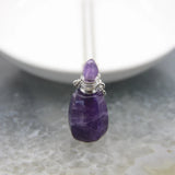 Natural Gems Perfume Bottle Pendant Necklace