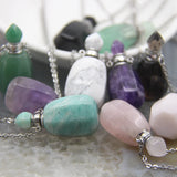 Natural Gems Perfume Bottle Pendant Necklace