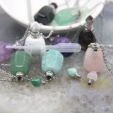 Natural Gems Perfume Bottle Pendant Necklace