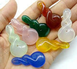 Natural Agate Ruyi Beads Pendants for DIY Jewelry Making