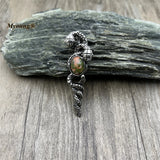 Natural Gems Stone Bead Paved Witch Wand Magic Crystal Fairy Wands