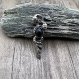 Natural Gems Stone Bead Paved Witch Wand Magic Crystal Fairy Wands