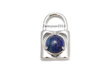 Natural Gemstone Crystal 10mm Lock Reiki Chakra Pendant Charms Silver Plated